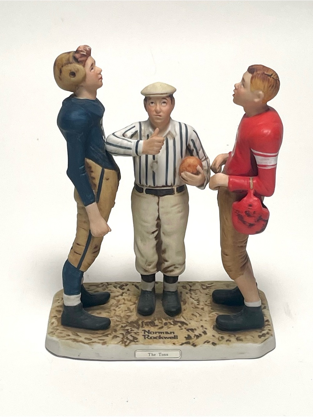 Norman Rockwell "The Toss" Figurine Dave Grossman Designs 1980 Vintage Football